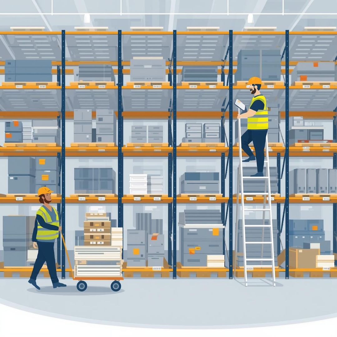 倉儲人員在自動倉儲系統中執行循環盤點，提升庫存準確度與作業效率